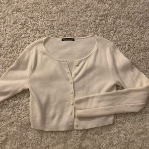 Brandy Melville | White Cropped Cardigan